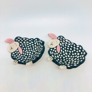 Handmade Ceramic Black Sheep Shaped Dish, Ring Holder Dish, Gift for a Sheep Lover, Black Sheep Trinket Dish image 4