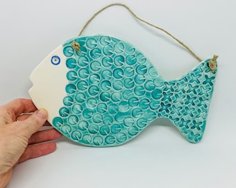 かわいい陶器の魚 / 陶器の魚 / 手作りアート / 魚のギフト