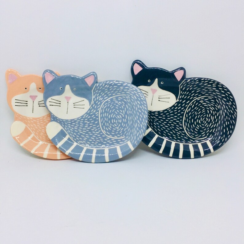 Handmade Ceramic Cat Soap Dish Hand Painted Soap Dish Etsy