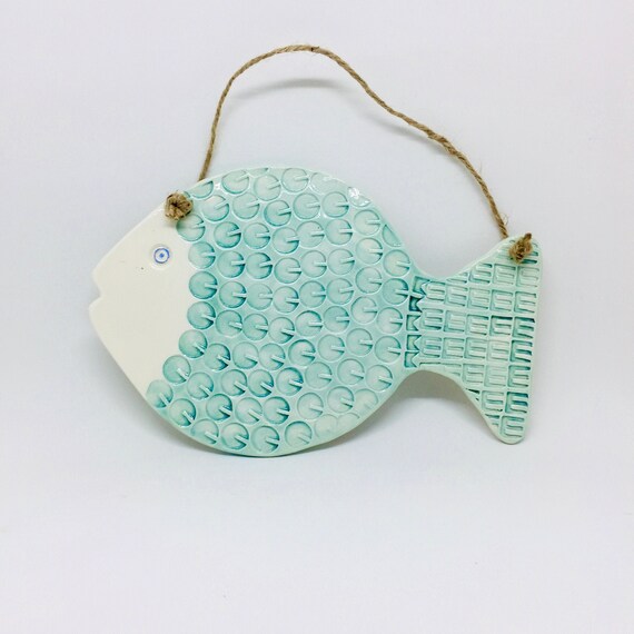 Handmade Ceramic Fish Wall Hanging Decoration Garden Etsy