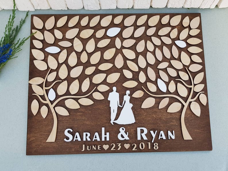 Wedding Rustic Guest Book Wedding 3D Guestbook Alternative Wedding Tree Guest Book Personalized Guest Book