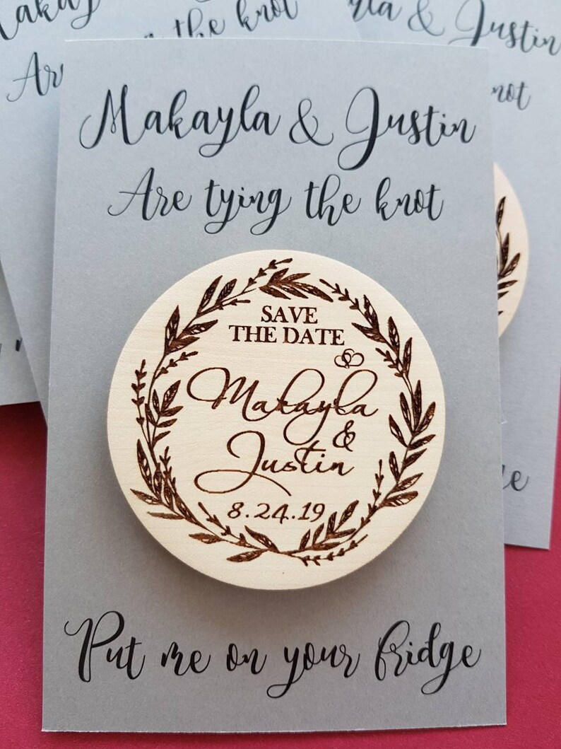 Save the date magnets wooden engraved save the date magnets etsy
