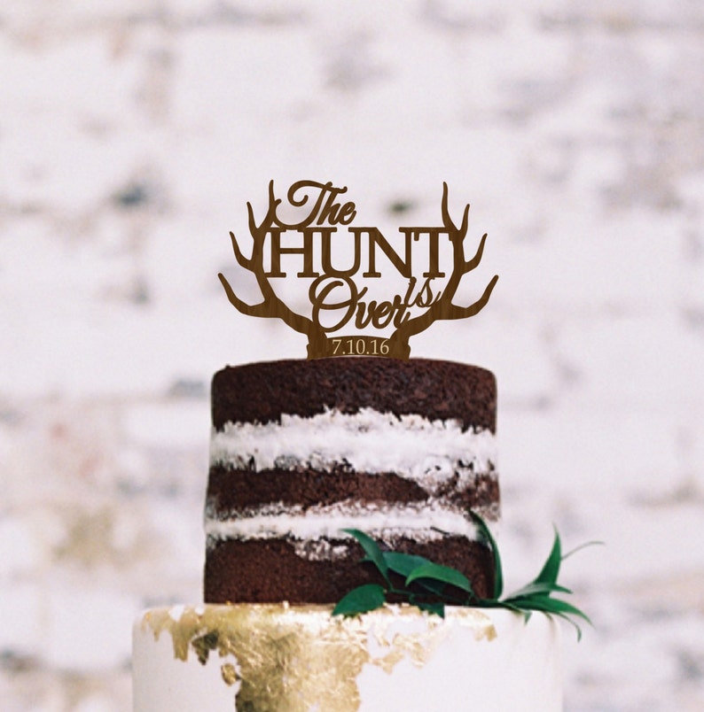 wedding rustic cake topper