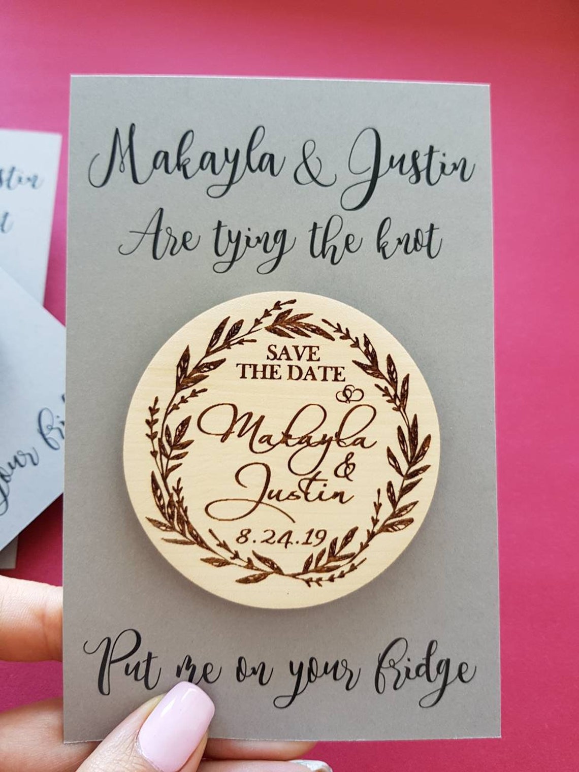 Save the Date Magnets Wooden Engraved Save the Date Magnets - Etsy
