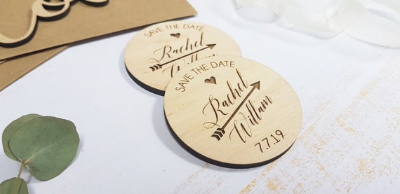 Wedding Save The Date Magnets Wood Save The Date Magnets Etsy