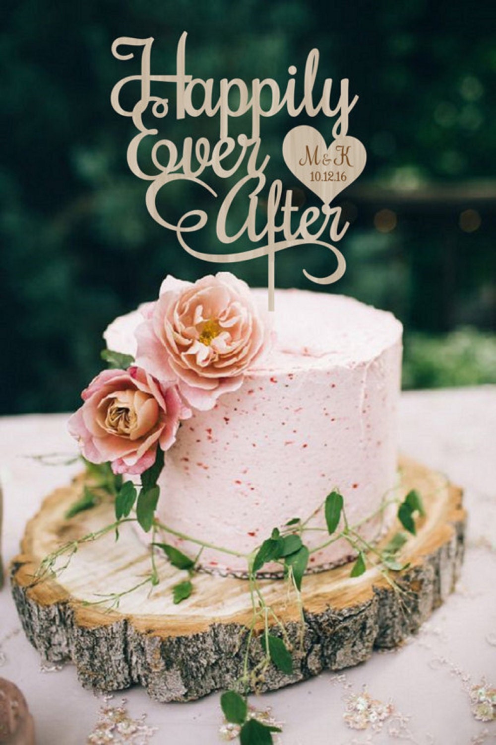 Wedding Cake Topper Happily Ever After Personalized Wood Cake Etsy Wedding Cake Topper Happily Ever After Personalized Wood Cake Etsy