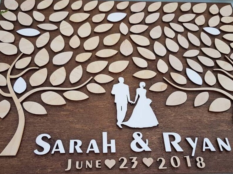 Wedding Rustic Guest Book Wedding 3D Guestbook Alternative Wedding Tree Guest Book Personalized Guest Book