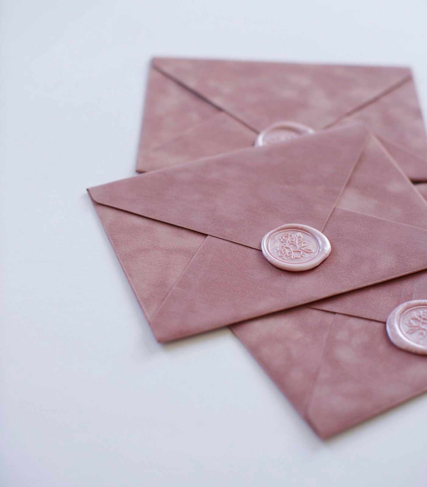 Velvet Envelopes Dusty Rose Suede Envelopes Wedding Etsy