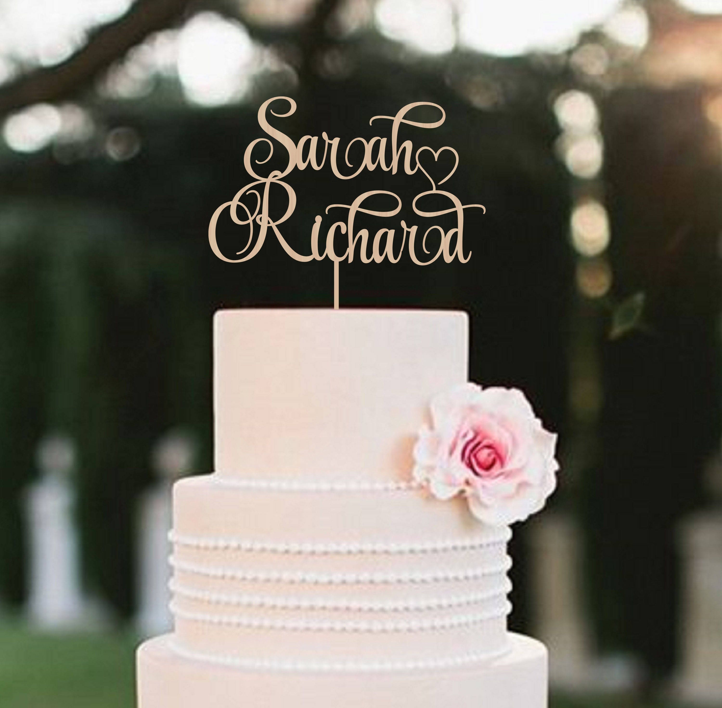 Wedding Cake Topper Names Custom Wedding Cake Topper Etsy
