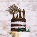 Wedding Cake Topper with Pets Tree Cake topper with Dog  or Cat Wood Cake Topper Rustic Cake Topper Dog cake topper 