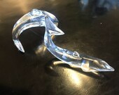 Pair of Baccarat Crystal Dolphins Swimming 4.75 quot and 5 quot Long