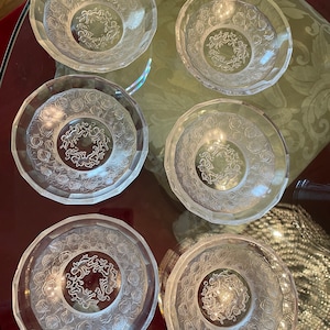 Lalique Cherub and Rose Bowls, Set of Six