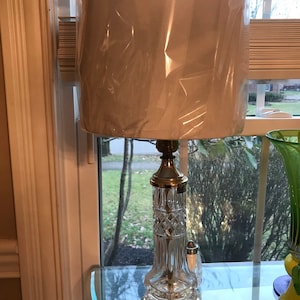 Vintage German Dem Republic Crystal Table Lamp
