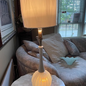 Vintage White Murano Handblown Glass Lamp