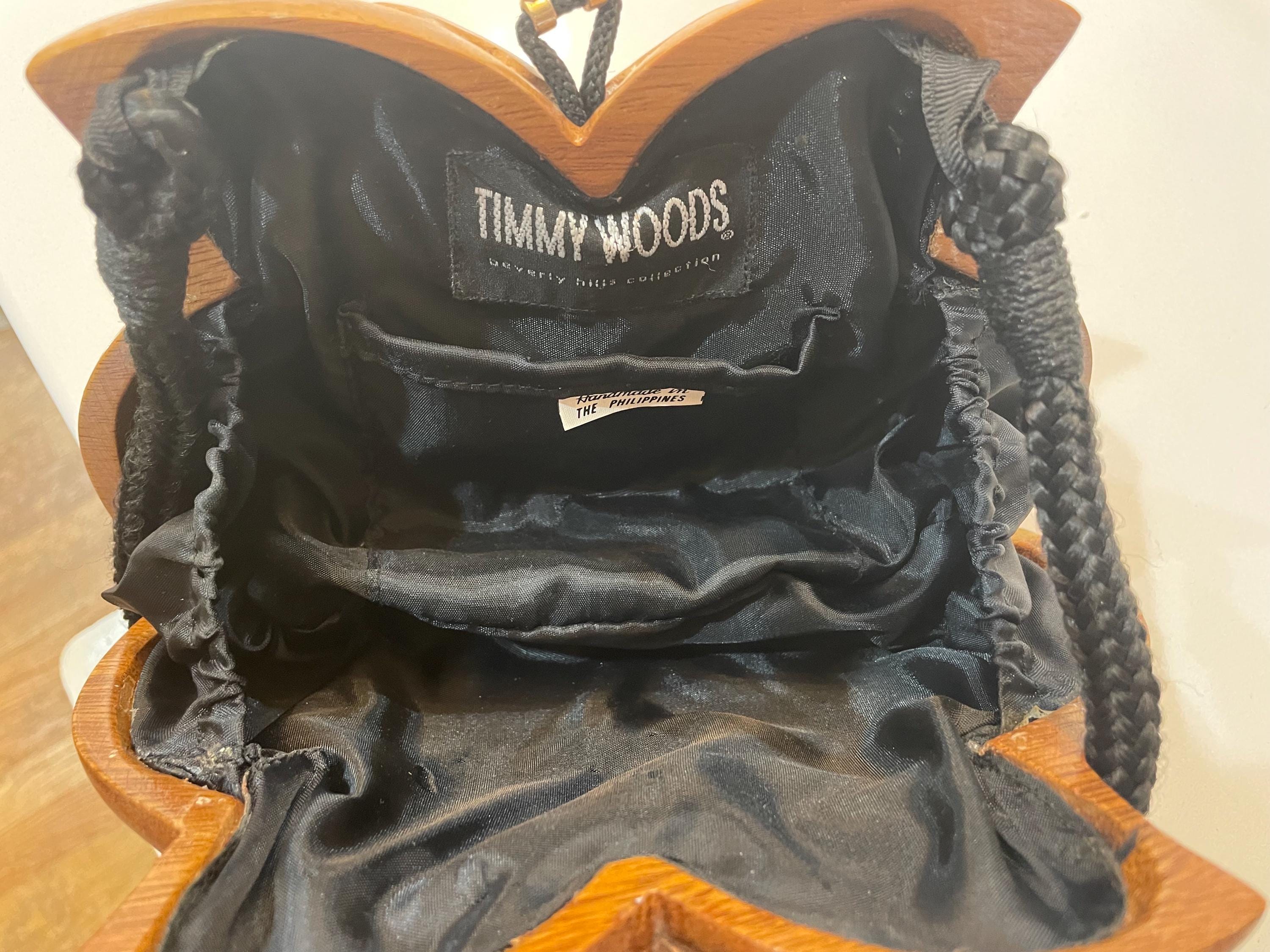 Timmy Woods Beverly Hills Hand Made Carved Wood Purse - Etsy