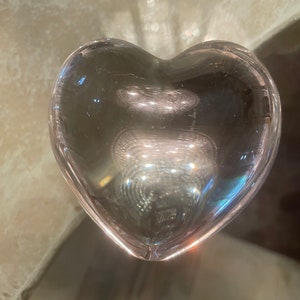 Baccarat Crystal Heart Paperweight, Marked