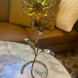 Swarovski Light Topaz Darigold Crystal Flower in Original Box