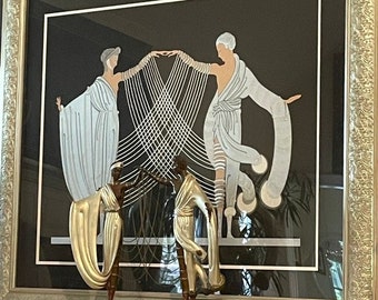 Erte's "Marriage Dance", Framed and Signed, Limited Edition plus matching Bronze Statute