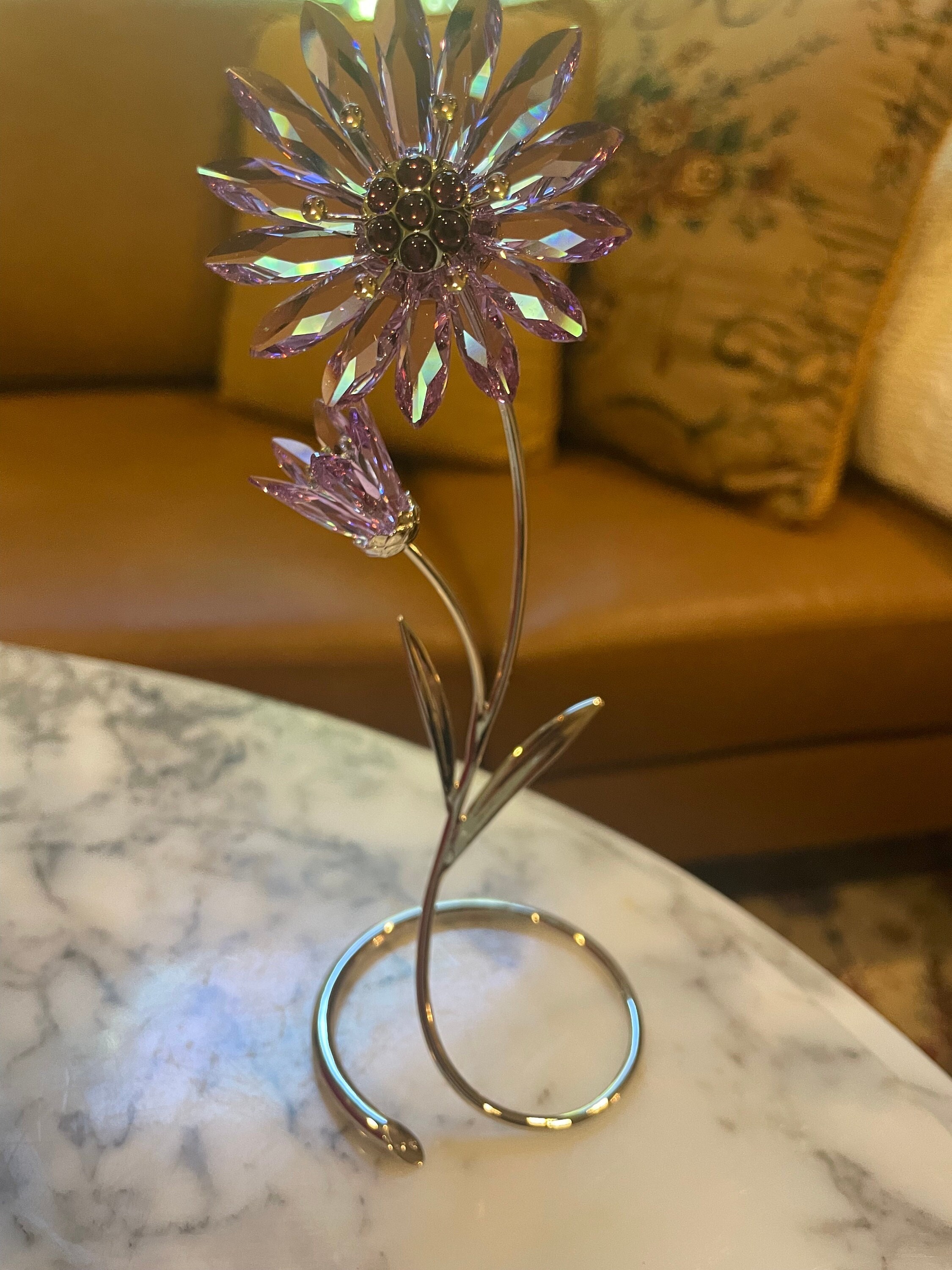 ○良品☆スワロフスキー Drina Violet 花 置物 ドリナ バイオレット