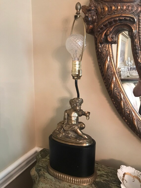 bronze cherub table lamp