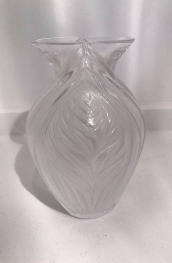 Lalique Frosted Bouquet Bud Vase 5 25 Tall Etsy