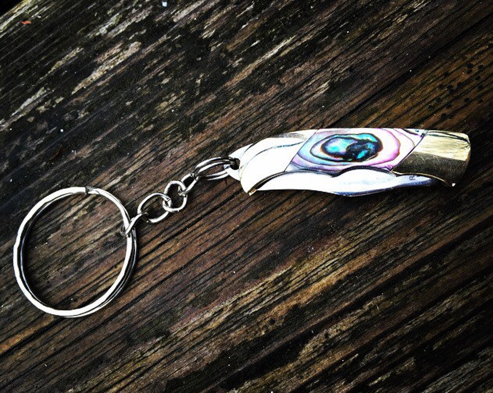 Gorgeous Abalone Pocket Knife Keychain - Etsy