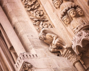 Paris, France Photography, Notre Dame carvings, Fine Art Photo, Home Decor