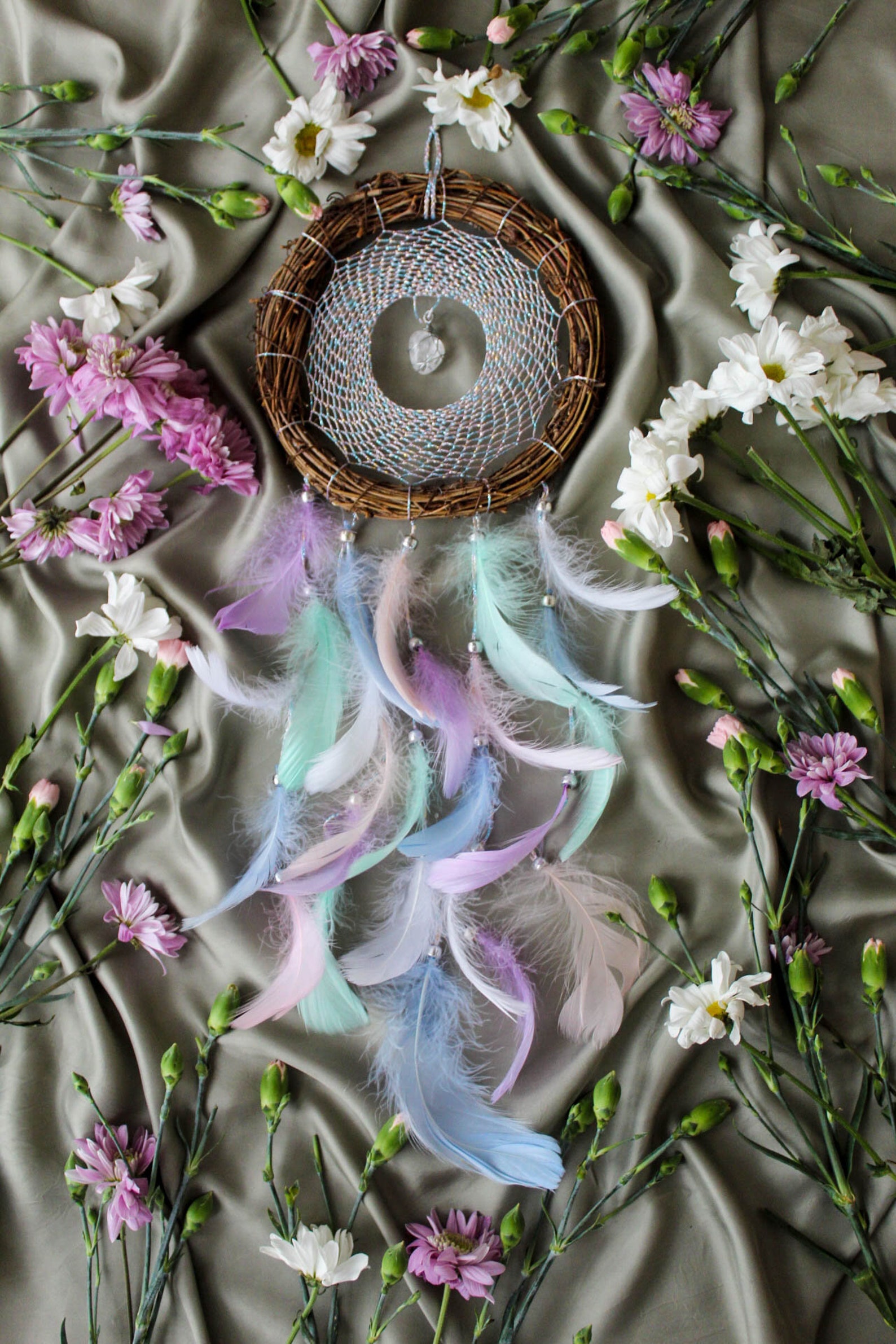 Quartz Handmade Dreamcatcher Crystal Dream Catcher Etsy