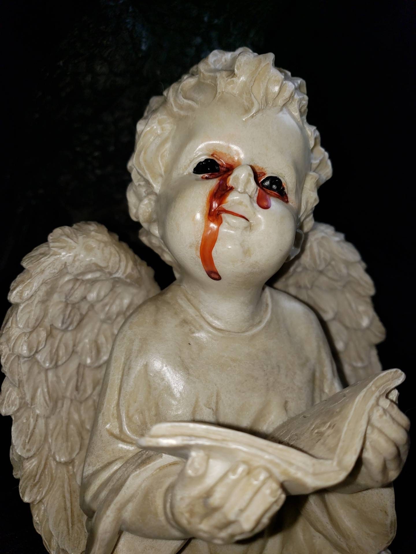 Haunting Stigmata Angel Statue Bleeding from it's Soulless Etsy
