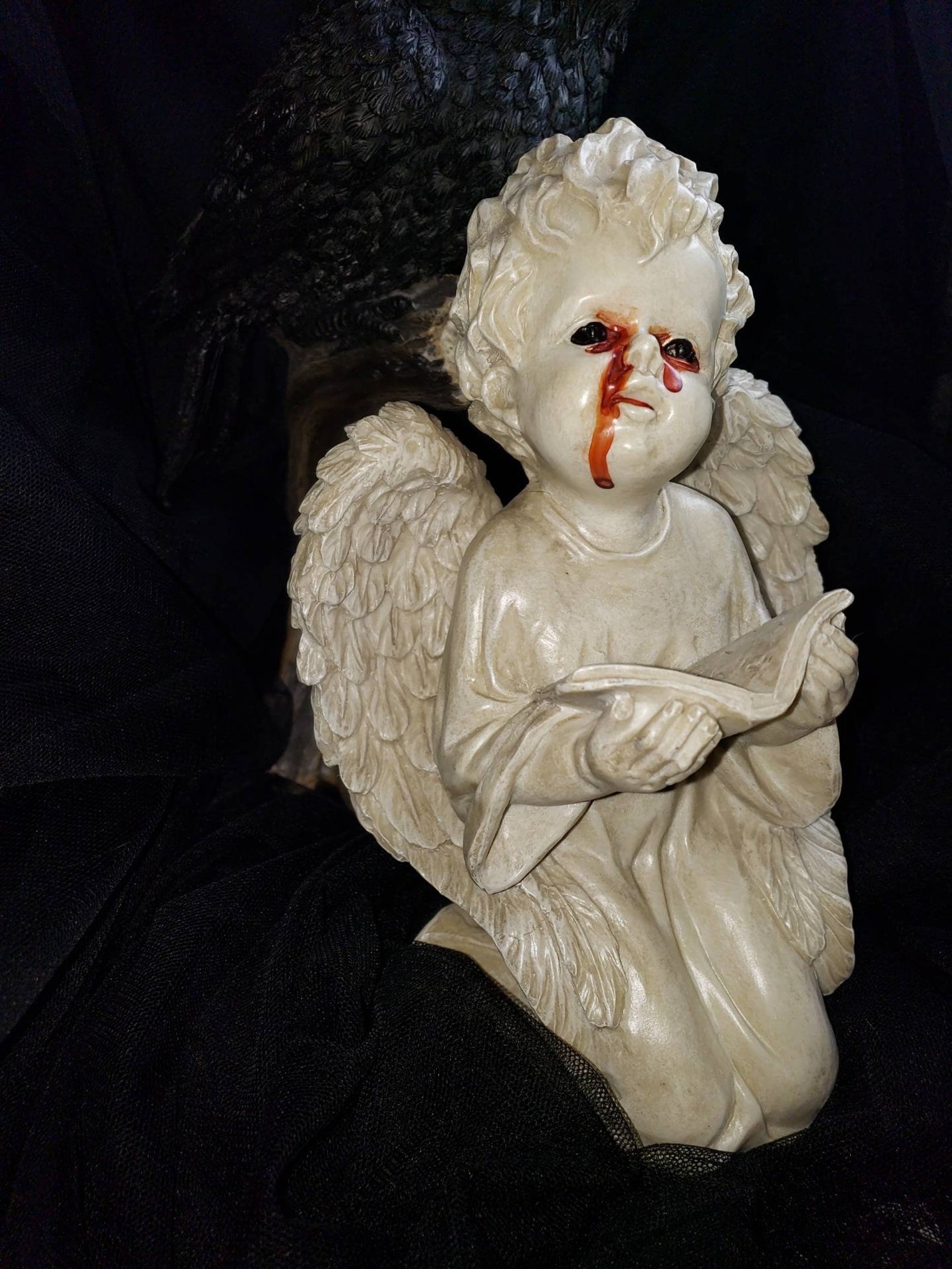 Haunting Stigmata Angel Statue Bleeding from it's Soulless Etsy