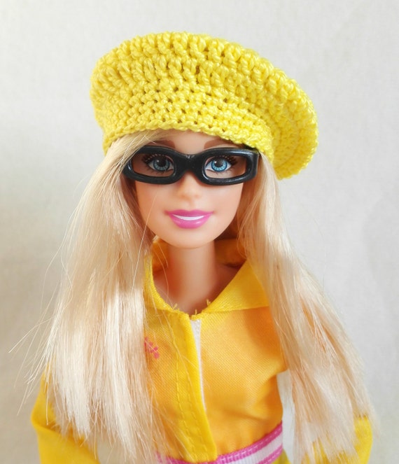 Yellow Barbie doll beret hat for Barbie-like dolls | Etsy