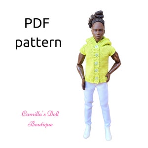 Knitting pattern for male fashion dolls. PDF pattern.