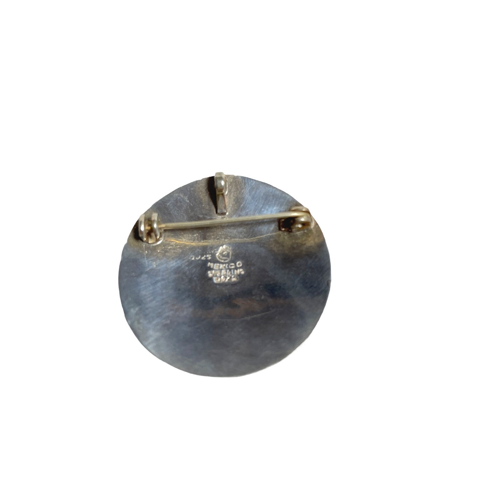 Sterling Silber Mexiko Maya Azteken Brosche Anhänger Vintage