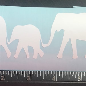 Elephant Family of Four Vinyl Decal