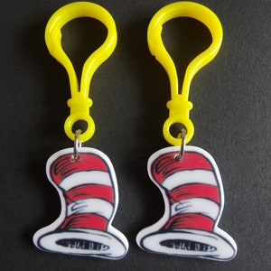 Dr. Seuss Cat in the hat Zipper Pull /Key Chain/Party Favors/ image 5