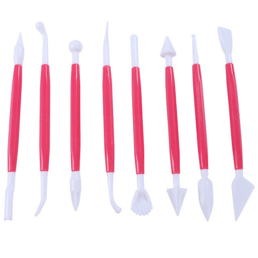 Clay Modeling and Sculpting Tool Set | Fondant Cake Decoration Tools (Set  of 8pcs with Double End)