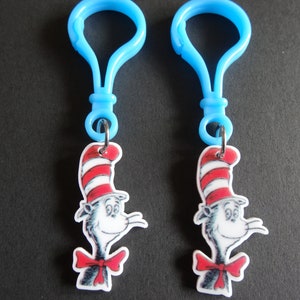 Dr. Seuss Cat in the hat Zipper Pull /Key Chain/Party Favors/ image 4