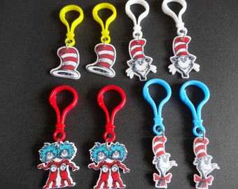 Dr. Seuss - Cat in the hat Zipper Pull /Key Chain/Party Favors/