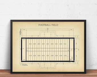 Fußballfeld Druck, American Football, Feld Diagramm, Superbowl Kunst, Wohnheim Dekor, Fußballtrainer Geschenk, Spieler Geschenke
