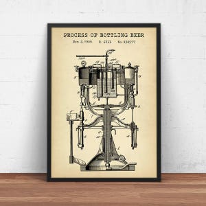 Bottling Beer Machine, Beer Factory Poster, Beer Print, Beer Wall Art, Bar Decor, Pub Poster, Kitchen Wall Art, Beer Wall Print, Beer Gifts