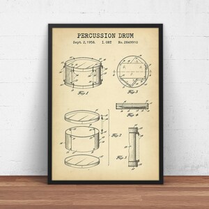 Perkussionstrommel Patent Drucke, Digitaler Dateidownload, Jazz, Musiker Geschenke, Schlagzeuger Wand Kunst Musik Zimmer Dekor Snare Trommel Poster Trommeln