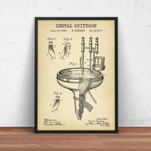 Decorazione per studio dentistico, stampa brevettata di sputacchiera, poster artistico con fontana per dentisti, regalo per dentisti, decorazione murale per igienisti dentali, regalo per studenti di odontoiatria