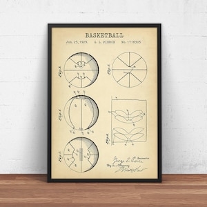 Basketball Patent Print, Sports Ball Blueprint Art,  Basket ball Poster Print, Vintage Basketball Gifts Boys Room Decor