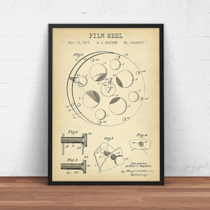 Film Reel Patent Art, Cinema Room Decor  Movie Poster prints Home Theater Decor Films Movies Cinema Director Filmmaker Gifts