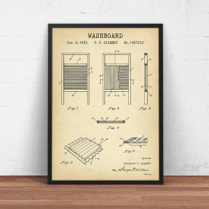 Laundry Room Decor, Washboard Patent Print, Laundry Room Sign,  Blueprint Art, Laundry Poster Prints, Dry Cleaning Decor