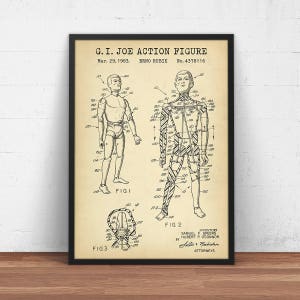 GI Joe Action Figure Patent Print,  Classic Gi Joe Poster Print, Speers Toy, 1966 G.I. Joe US Patent, Kids Room Decor