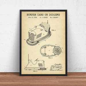 Scooter Patentdruck, Dodgem Plan, Rummelplatz Poster, Karnevalsfahrt, Vergnügungspark, Kinderzimmer Dekor Kinderzimmer Kunst