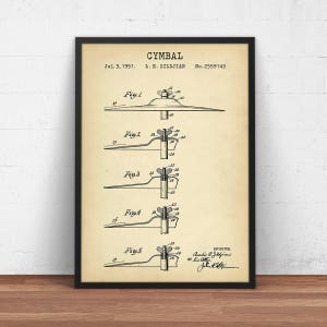 Zildjian Becken Patentdruck, Schlagzeug-Set Blueprint, Musik Kunstwerk Poster Druck Zildjian Crash Becken Geschenke für Musiker