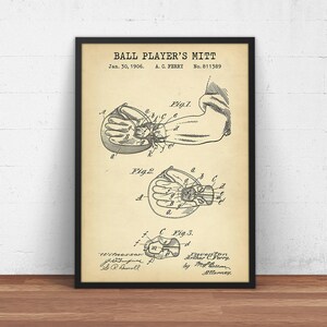 Baseball Patent Art,  Official US Patent Prints, Baseball Fan Gifts, Vintage Baseball Poster Art, MLB Sports Wall Art Decor