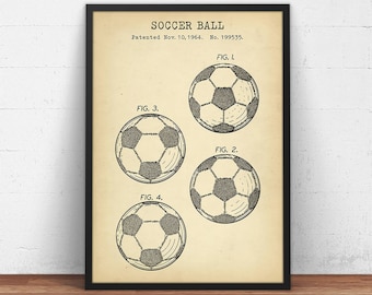 Soccer Ball Patent Print, Football Wall Art, Sports Wall Art, Soccer Poster, Football Patent Prints, Soccer Fan Gift Idea, Man Cave Decor